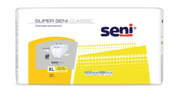 22-01-12 Подгузники для взрослых, размер "XL" (объем талии/бедер до 175 см), с полным влагопоглощением не менее 1450 г